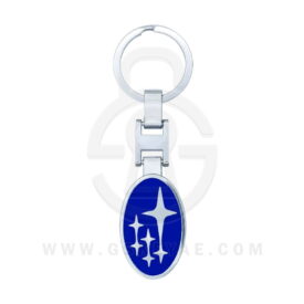 Subaru Logo Car Key Metal Key Chain Keychain Key Ring Chrome Blue Color