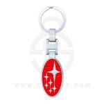 Subaru Logo Car Key Metal Key Chain Keychain Key Ring Chrome RED Color