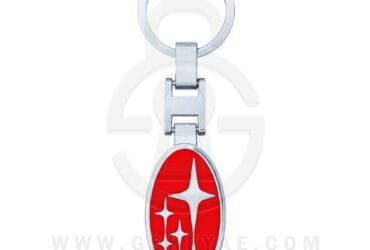 Subaru Logo Car Key Metal Key Chain Keychain Key Ring Chrome RED Color