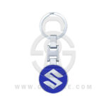 Suzuki Logo Car Key Metal Key Chain Keychain Key Ring Chrome Blue Color