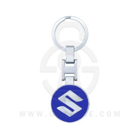 Suzuki Logo Car Key Metal Key Chain Keychain Key Ring Chrome Blue Color