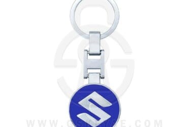 Suzuki Logo Car Key Metal Key Chain Keychain Key Ring Chrome Blue Color