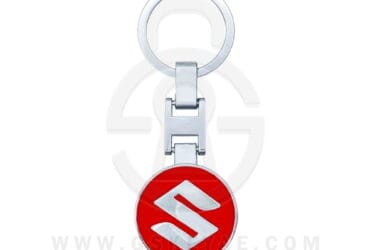 Suzuki Logo Car Key Metal Key Chain Keychain Key Ring Chrome RED Color