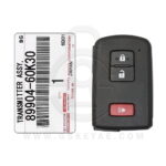 Genuine Toyota Land Cruiser Smart Key Remote 3 Button 433MHz 89904-60K30 OEM