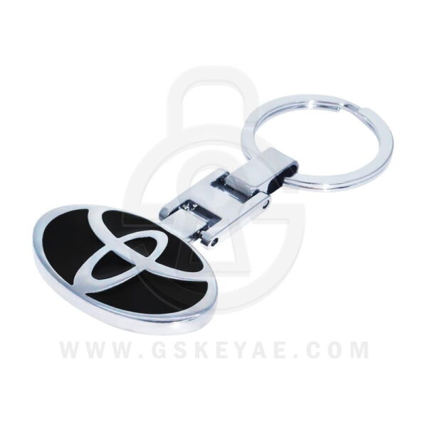 Toyota Logo Car Key Metal Key Chain Keychain Key Ring Chrome Black Color