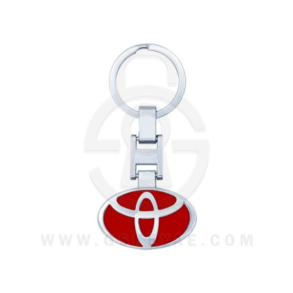 Toyota Logo Car Key Metal Key Chain Keychain Key Ring Chrome Red
