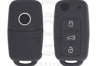VW Volkswagen Touareg Phaeton Flip Remote Key 3 Button Silicone Cover Case