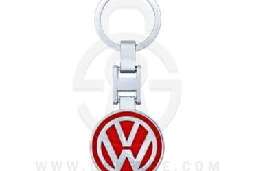 Porte-clé métallique avec logo VW Volkswagen, chromé de couleur rouge