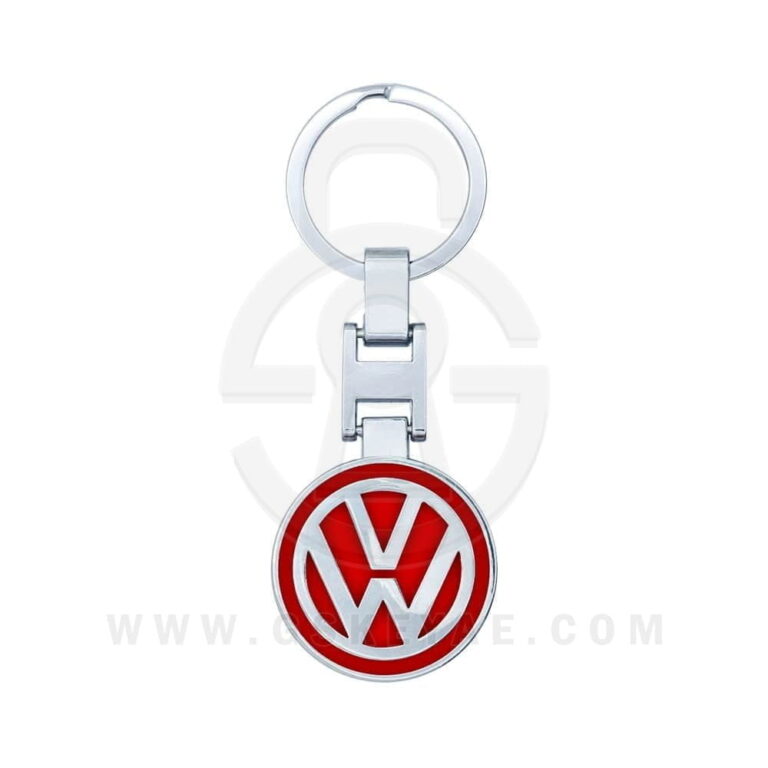 VW Volkswagen Logo Car Key Metal Key Chain Keychain Key Ring Chrome RED Color