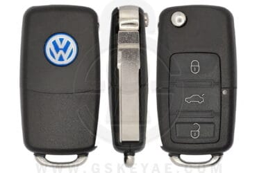 1995-2010 Genuine VW Volkswagen Golf Polo Jetta Flip Remote Key 3 Button 434MHz 1K0959753N (OEM)