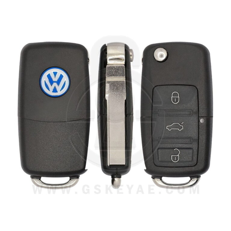 1995-2010 Genuine VW Volkswagen Golf Polo Jetta Flip Remote Key 3 Button 434MHz 1K0959753N (OEM)