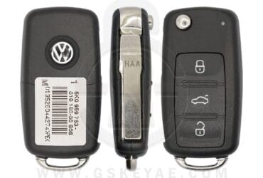 2011-2016 VW Volkswagen Golf Polo Jetta Beetle Flip Remote Key 3 Button 433MHz 5K0837202 (OEM)