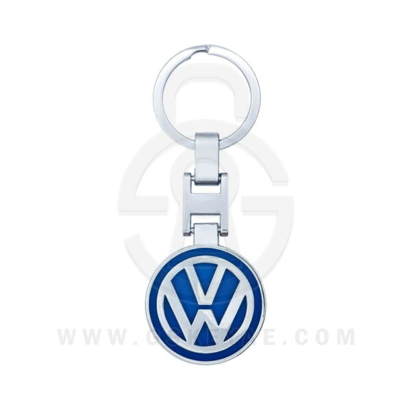 VW Volkswagen Logo Car Key Metal Key Chain Keychain Key Ring Chrome Blue Color