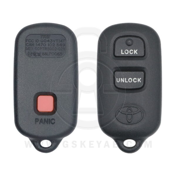 1999-2008 Genuine Toyota Camry Corolla Keyless Entry Remote 3 Button 315MHz GQ43VT14T 89742-06010