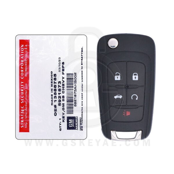 2014-2020 Chevrolet Cruze Malibu Smart Flip Key Remote 5 Button 315MHz (STRATTEC 5921873) (1)