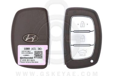Clé intelligente d’origine Hyundai Grand i10 2022 3 boutons 433MHz 95440-K6000