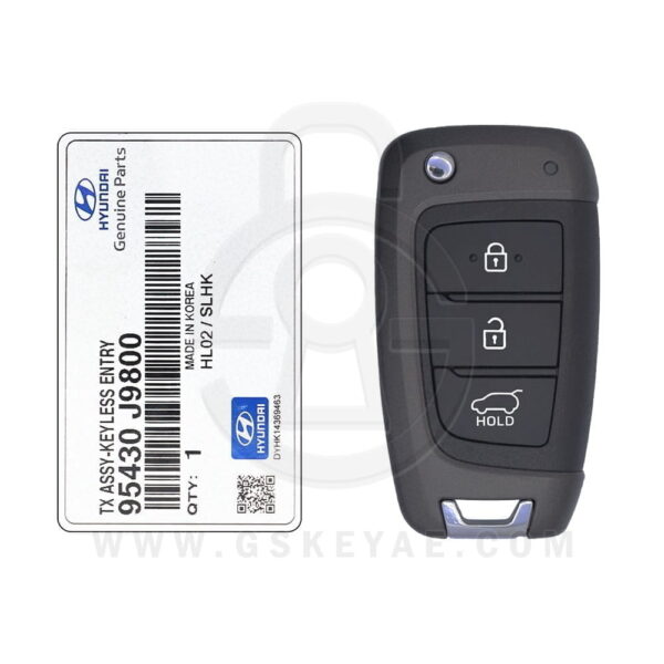 2018-2020 Genuine Hyundai Kona Flip Key Remote 3 Button 433MHz OKA-450T 95430-J9800 OEM (1)