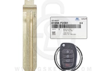 2016-2019 Genuine Hyundai Elantra Flip Remote Key Blade HYN14R 81996-F2000 (OEM)