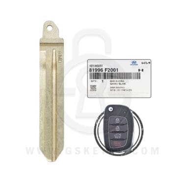 2016-2019 Genuine Hyundai Elantra Flip Remote Key Blade HYN14R 81996-F2000 (OEM)