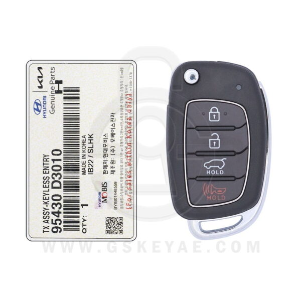 2016-2019 Genuine Hyundai Tucson Flip Key Remote 4 Button 433MHz TQ8-RKE-4F25 95430-D3010 (OEM) (1)