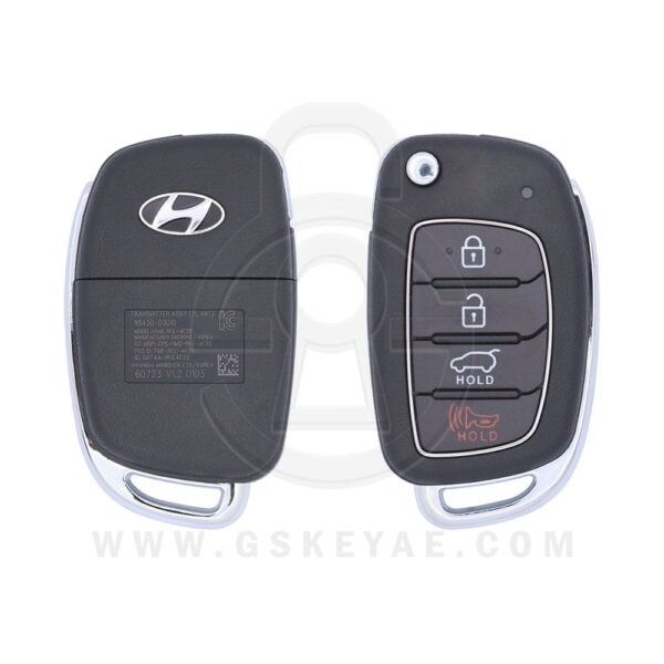 2016-2019 Genuine Hyundai Tucson Flip Key Remote 4 Button 433MHz TQ8-RKE-4F25 95430-D3010 (OEM)