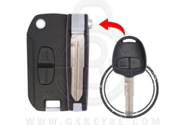 2006-2014 Mitsubishi Lancer Flip Key Remote Shell Cover 2 Button MIT11R Modified
