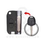 2013-2015 Mitsubishi Pajero Flip Key Remote Shell Cover 3 Button MIT8 Modified