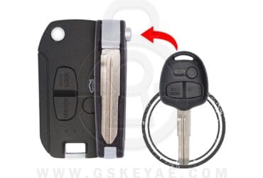 2013-2015 Mitsubishi Pajero Flip Key Remote Shell Cover 3 Button MIT8 Modified