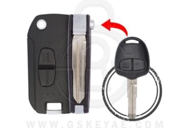 2006-2014 Mitsubishi Pajero Flip Key Remote Shell Cover 2 Button MIT8 Modified