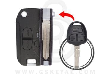 2013-2015 Mitsubishi Pajero Flip Key Remote Shell Cover 3 Button MIT8 Modified