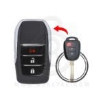 2012-2020 Toyota Highlander Prius Flip Remote Key Shell Cover 3 Button w/ Panic TOY43 Modified