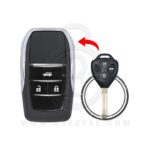 2010-2017 Toyota Corolla Camry Flip Remote Key Shell Cover 3 Button w/ Trunk TOY43 Modified