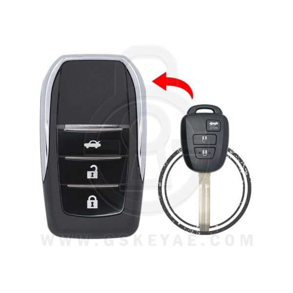 2014 Toyota Fortuner Flip Remote Key Shell Cover 3 Button TOY43 Blade Modified