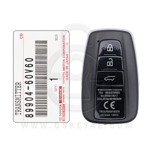 2020-2023 Toyota Land Cruiser Prado Smart Key Remote 3 Button 433MHz 89904-60V60 OEM (1)