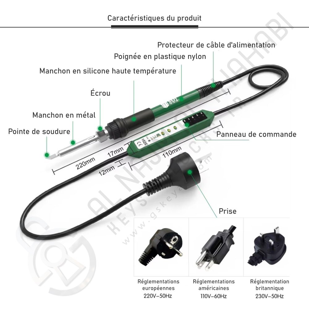 Fer à souder Bestool BST-102C à température constante élément céramique ajustable (1)