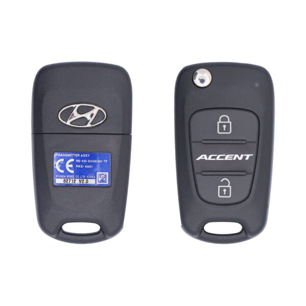 2012-2013 Genuine Hyundai Accent Flip Key Remote 2 Button 433MHz 95430-1R110 USED
