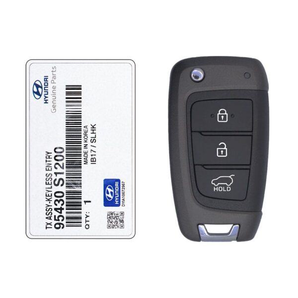 2018-2019 Genuine Hyundai Santa Fe Flip Key Remote 3 Button 433MHz 95430-S1200 OEM (1)