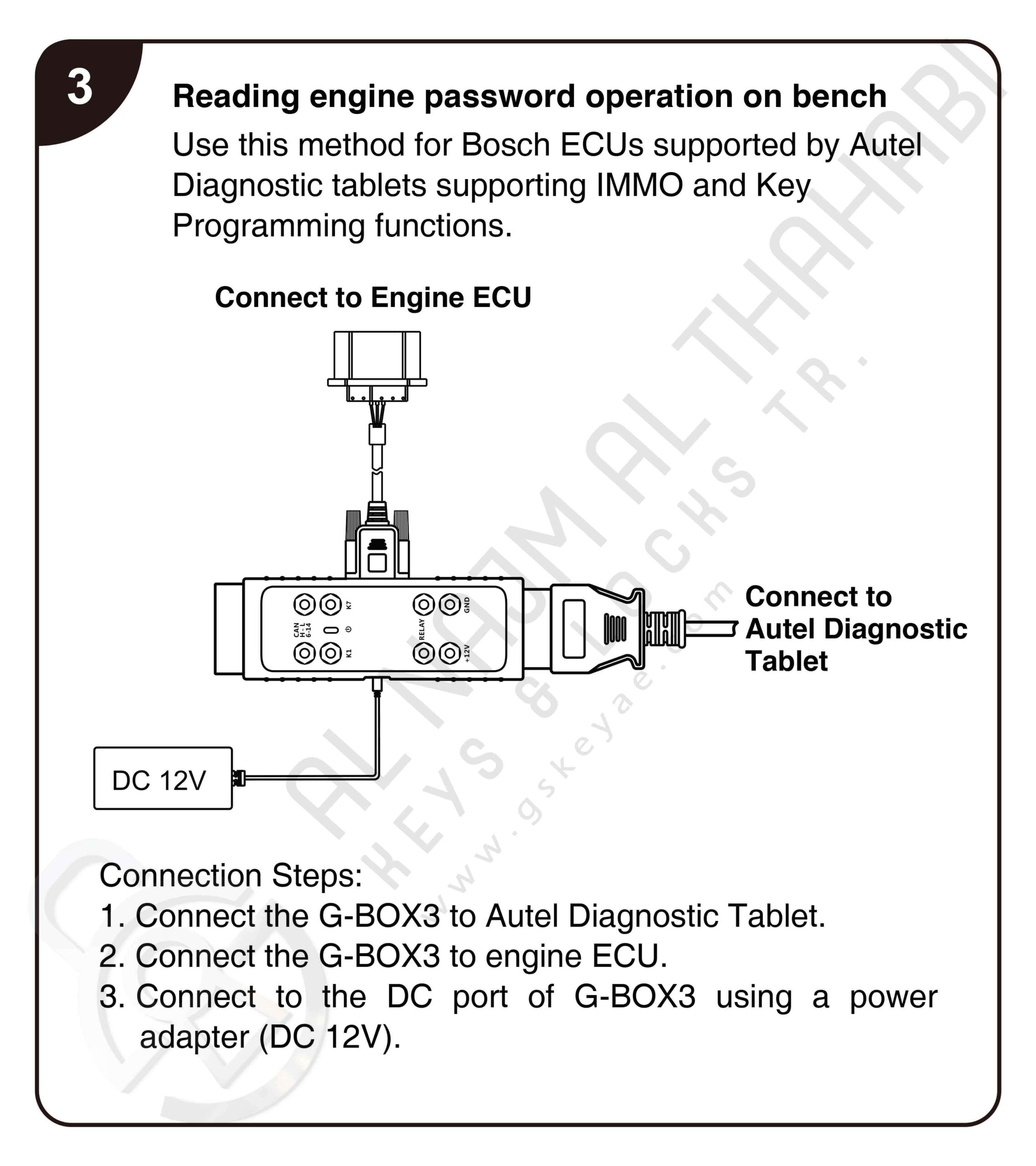 Reading engine password operation on bench