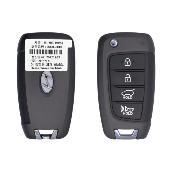 2019-2020 Hyundai Veloster Flip Key Remote 4 Button 433MHz SY5IGRGE04 95430-J3000 OEM