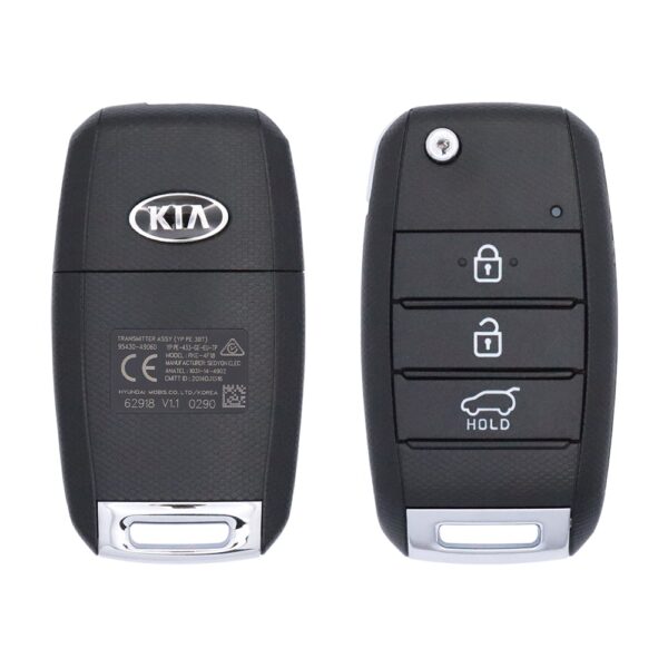 2018 KIA Carnival Flip Key Remote 3 Buttons 433MHz 4D-60 Chip RKE-4F18 95430-A9060 USED