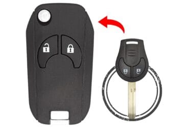 Coque de clé pliante télécommande Nissan 2006-2019 2 boutons lame NSN14 modifiée