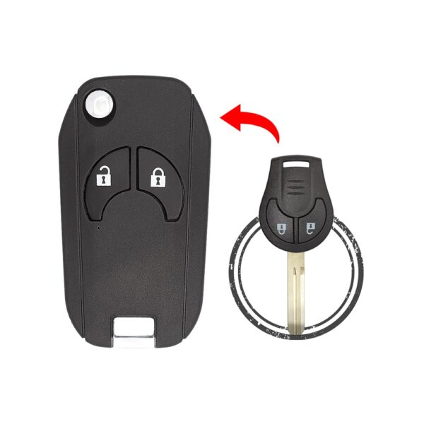 2006-2019 Nissan Flip Key Remote Shell Case Cover 2 Button NSN14 Modified