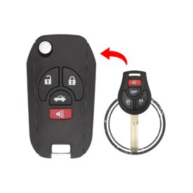 2003-2019 Nissan Infiniti Flip Key Remote Shell Case 4 Buttons Modified