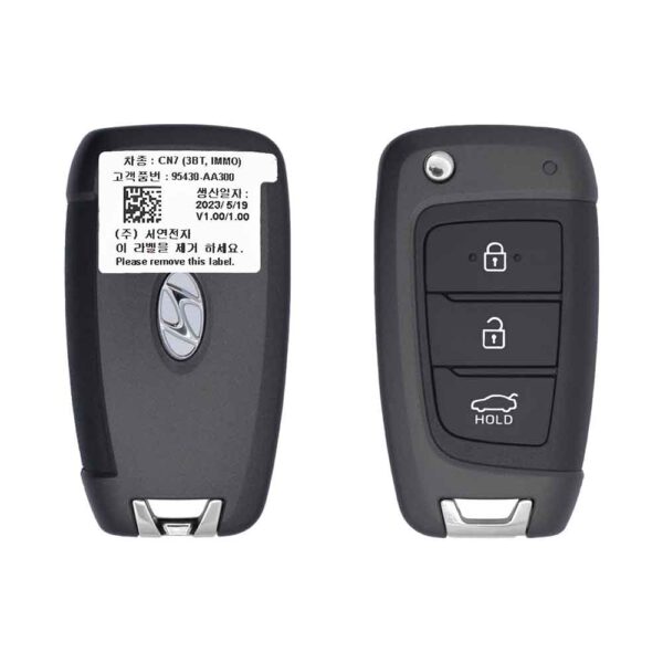 2021 Hyundai Elantra Flip Key Remote 3 Button 433MHz 8A Chip MBEC3TX2004 95430-AA300 OEM