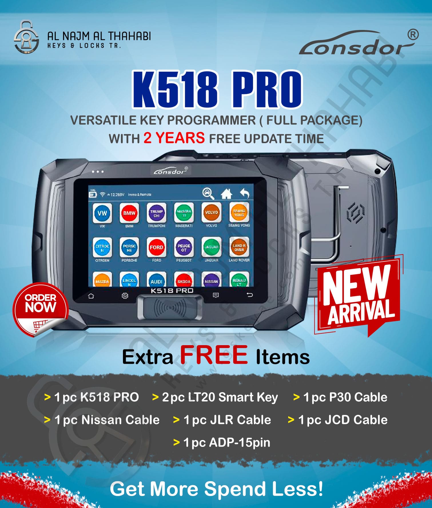 Lonsdor K518 PRO Key Programmer Full Package