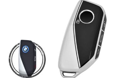 TPU Key Cover Case For BMW Smart Key Remote IYZBK1 BK1 4 Button Black Chrome Color
