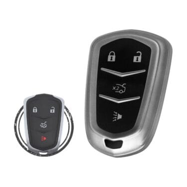 TPU Key Fob Cover Case For Cadillac ATS CTS XTS Smart Key Remote 4 Button BLACK Metal Color