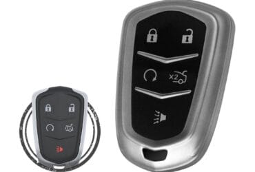 TPU Key Fob Cover Case For Cadillac ATS CTS XTS SRX Escalade Smart Key Remote 5 Button BLACK Metal Color
