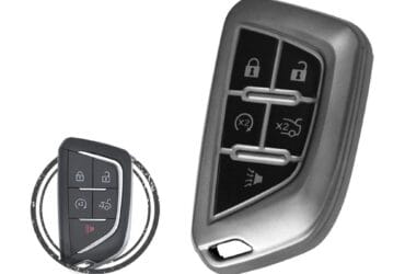Coque en TPU pour clé intelligente Cadillac CT4 / CT5 5 boutons Couleur métal noir