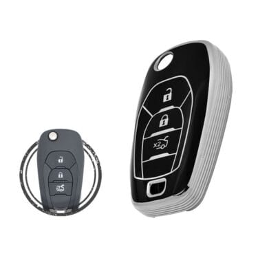 TPU Key Cover Case For Chevrolet Cruze Aveo Flip Key Remote 3 Button Black Chrome Color